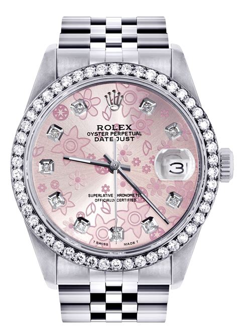 flower setting diamond rolex|rolex watch diamond bezel prices.